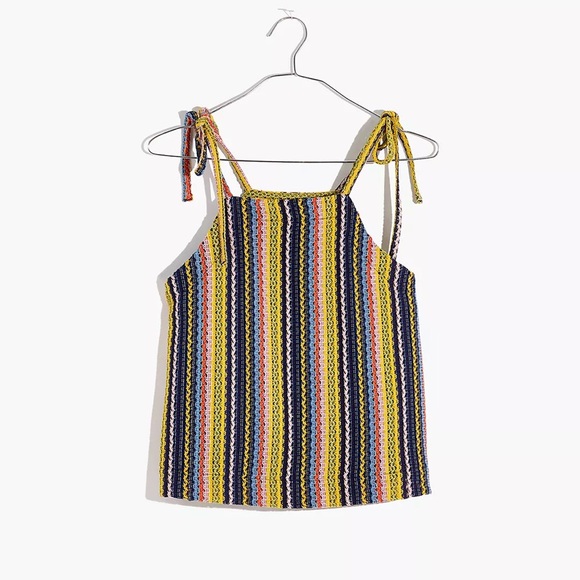 Madewell Texture and Thread Rainbow Stripe Tie Straps Size XL Festival Crochet - Picture 4 of 9